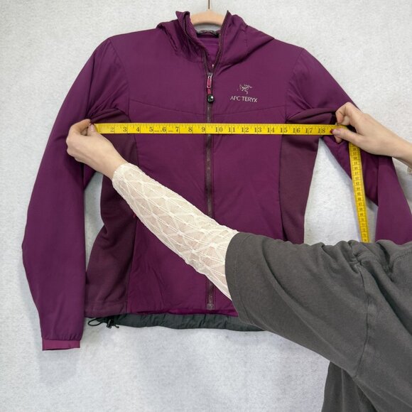 Arc'teryx Jacket Womens Small Purple Hooded Insulated Full Zip Fleece Hiking - Picture 5 of 15